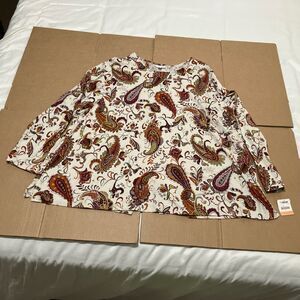 J. JILL Women's Plus Size 4X Red White Pullover Tunic Top Paisley